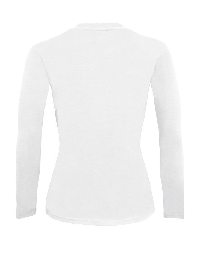 Natural Uniforms Women's Under Scrub Tee Crew Neck Long Sleeve T-Shirt (White, Large) - Image 3